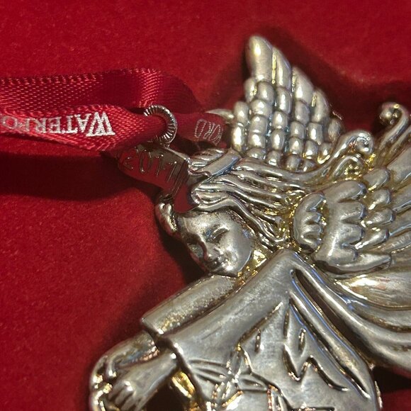 Waterford 2011 2013 Silver Angel Christmas Ornaments In Box Lot of 2 - Picture 7 of 10
